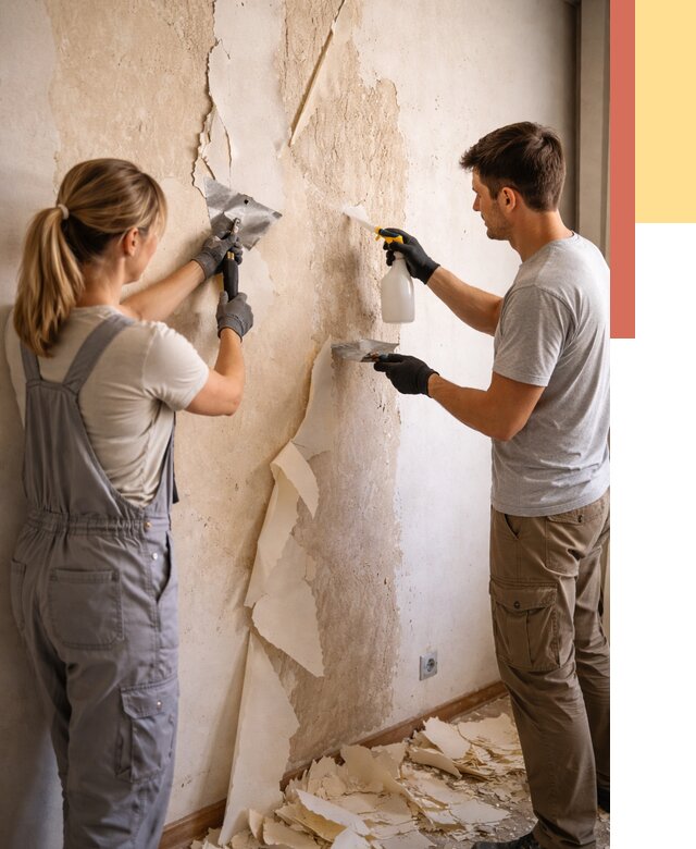 Снятие старых обоев в Курганинске от 5461 руб. под ключ недорого | ОТДЕЛОЧНИК-Кгн