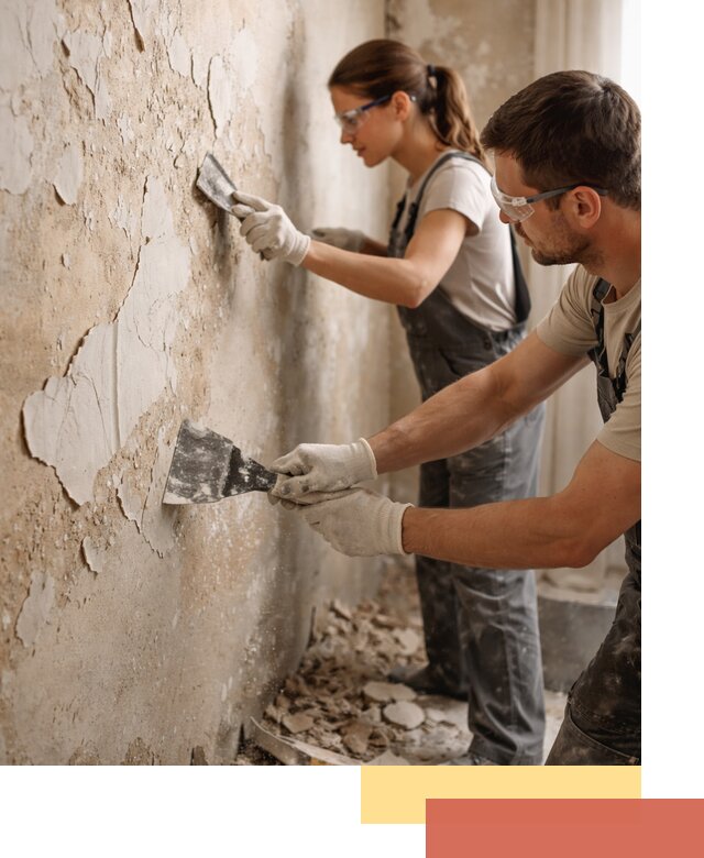 Снятие старой шпаклевки и подготовка поверхностей в Курганинске