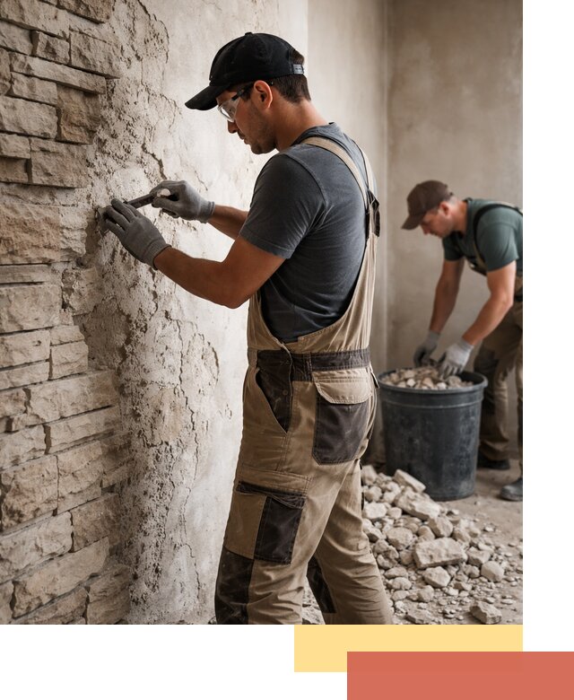 Демонтаж декоративного камня в Курганинске профессионально и безопасно