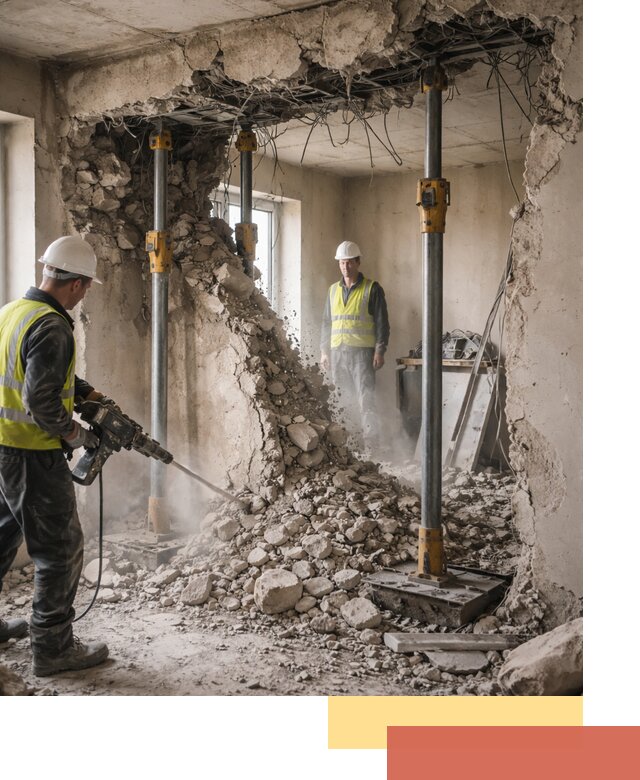 Снос несущих стен в Курганинске с гарантией безопасности и качества