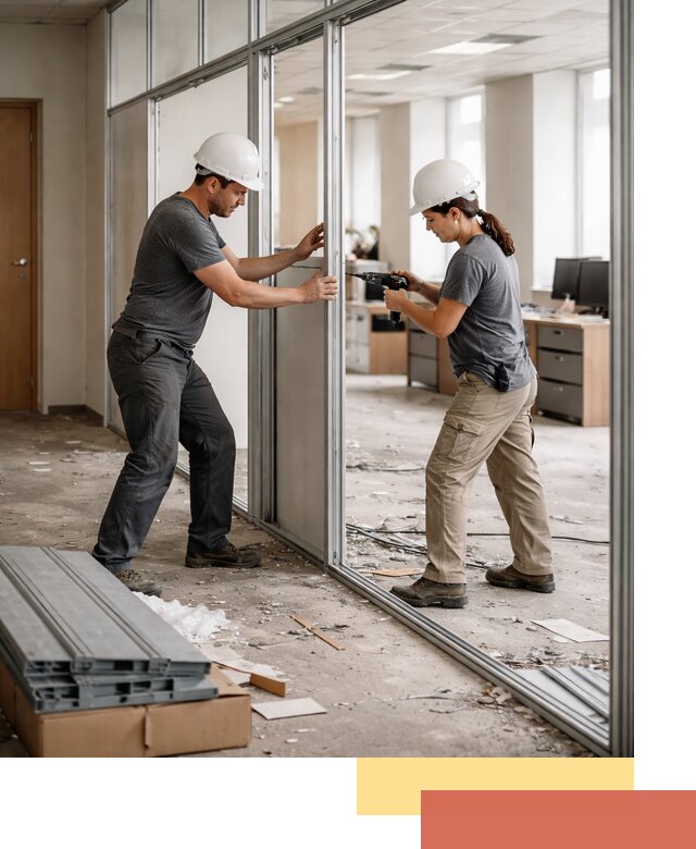 Демонтаж алюминиевых перегородок в Курганинске быстро и аккуратно