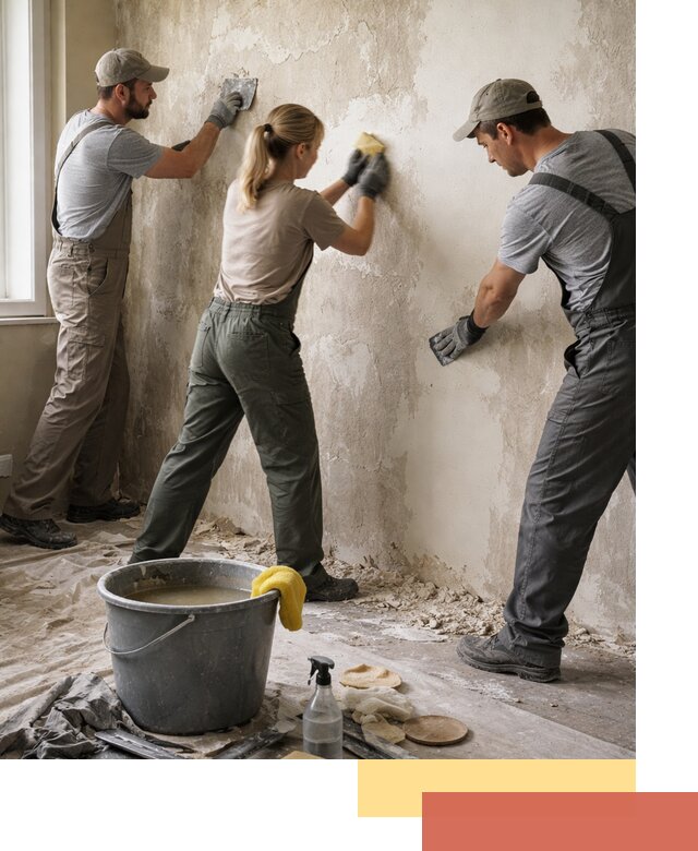 Очистка стен от клея и грунтовки в Курганинске качественно и быстро