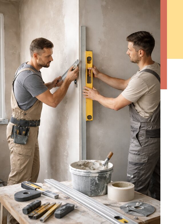 Выведение углов стен в Курганинске от 1924 руб. быстро и недорого | ОТДЕЛОЧНИК-Кгн