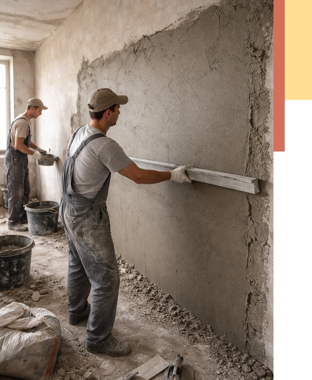 Цементная штукатурка стен в Курганинске от 4680 руб/м2 — быстро и недорого | ОТДЕЛОЧНИК-Кгн