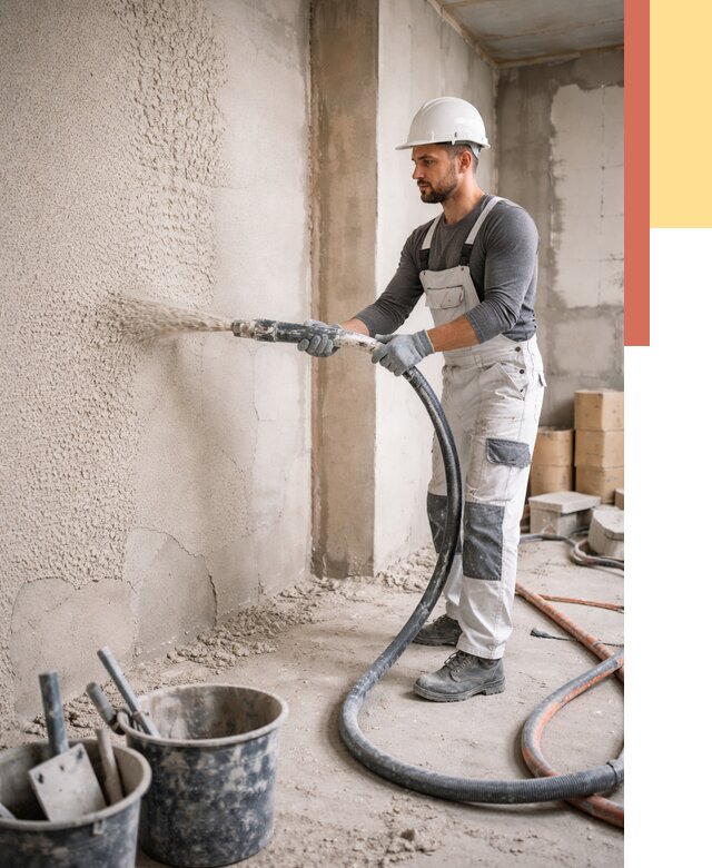 Машинная штукатурка стен в Курганинске под ключ от 6761 руб./м2 | ОТДЕЛОЧНИК-Кгн