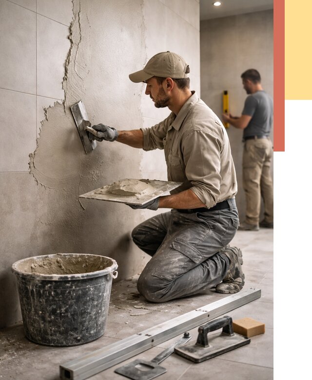 Штукатурка стен в ванной в Курганинске от 4680 руб./м² — выравнивание под ключ | ОТДЕЛОЧНИК-Кгн