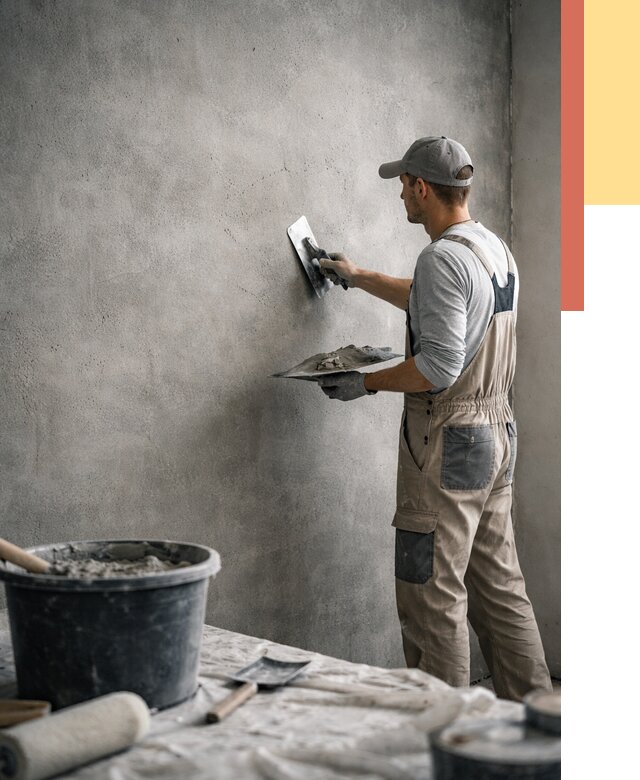 Декоративная штукатурка под бетон в Курганинске от 2600 руб./м² — нанесение под ключ | ОТДЕЛОЧНИК-Кгн