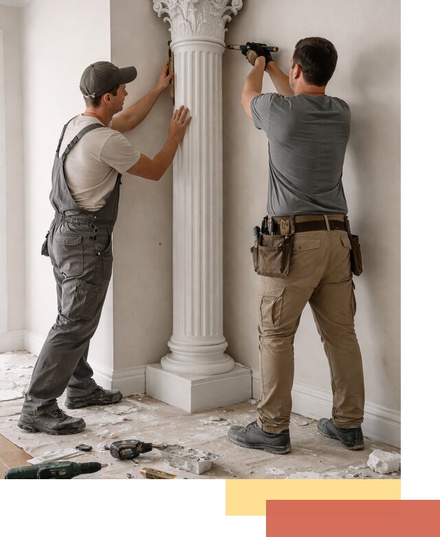 Установка декоративных колонн в Курганинске под ключ