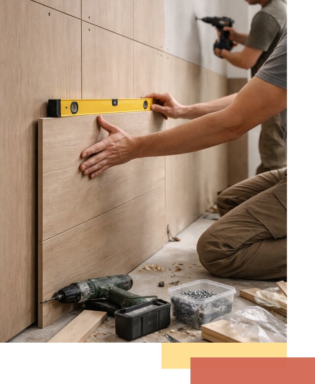 Профессиональный монтаж МДФ панелей на стены в Курганинске