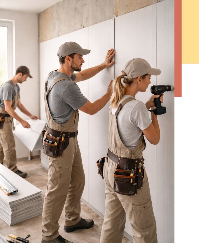 Монтаж ПВХ панелей на стены в Курганинске от 468 руб/м2 — быстро и недорого | ОТДЕЛОЧНИК-Кгн