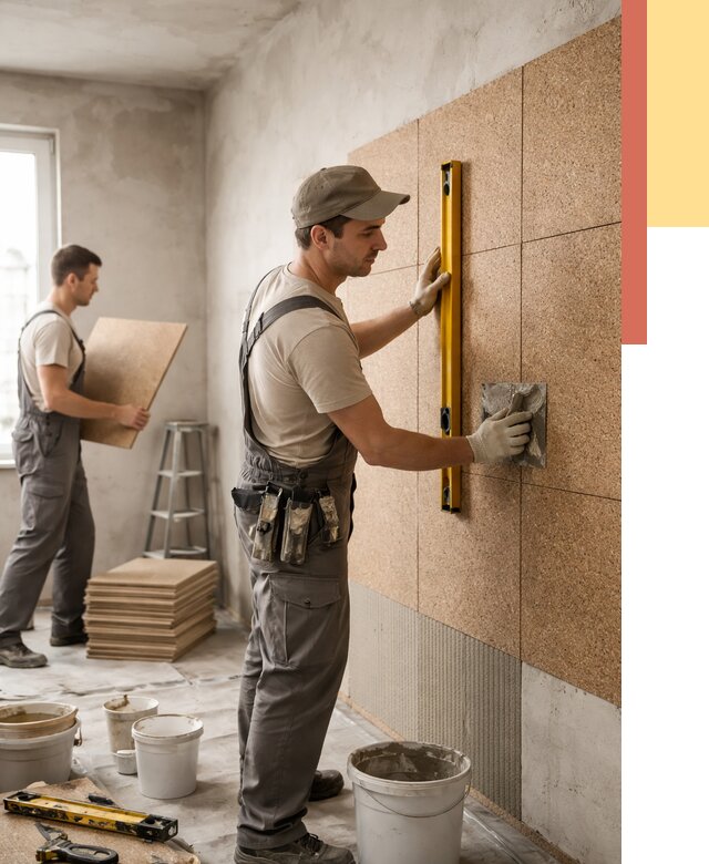 Монтаж пробковых панелей на стены в Курганинске от 3640 руб. — ОТДЕЛОЧНИК-Кгн