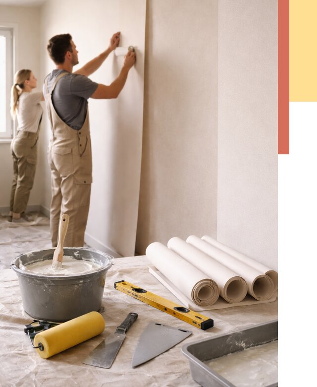 Поклейка бумажных обоев в Курганинске от 5721 руб./м2 — быстро и недорого | ОТДЕЛОЧНИК-Кгн