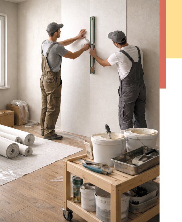 Поклейка стеклообоев в Курганинске от 6761 руб. за м2 — быстро и недорого | ОТДЕЛОЧНИК-Кгн