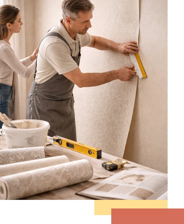 Поклейка обоев с подбором рисунка в Курганинске