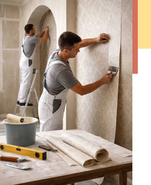 Поклейка обоев на сложные стены в Курганинске от 2912 руб. под ключ | ОТДЕЛОЧНИК-Кгн