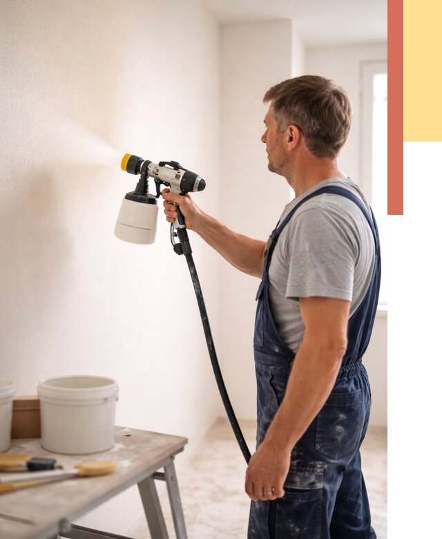 Покраска стен краскопультом в Курганинске от 7801 руб. — механизированная покраска | ОТДЕЛОЧНИК-Кгн