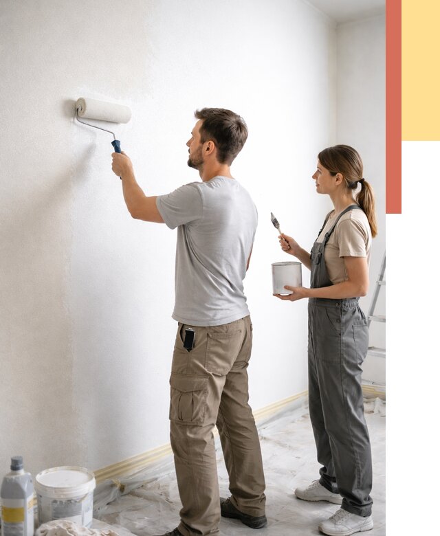 Окраска стен по стеклохолсту в Курганинске от 4680 руб/м² под ключ | ОТДЕЛОЧНИК-Кгн