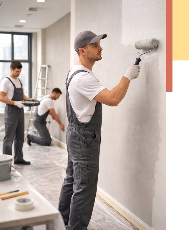 Покраска стен в офисе в Курганинске от 8841 руб. — быстро и недорого | ОТДЕЛОЧНИК-Кгн