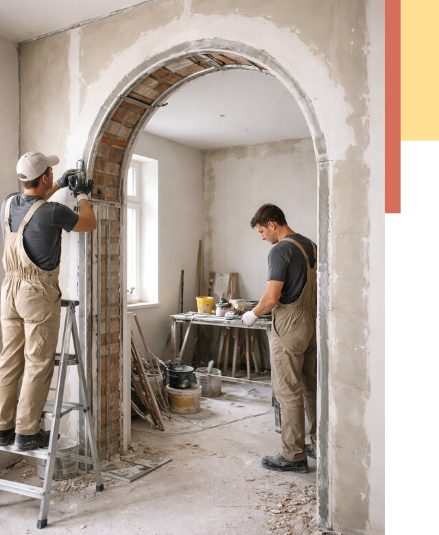 Устройство арочного проема в Курганинске от 9881 руб. под ключ — быстро и недорого | ОТДЕЛОЧНИК-Кгн