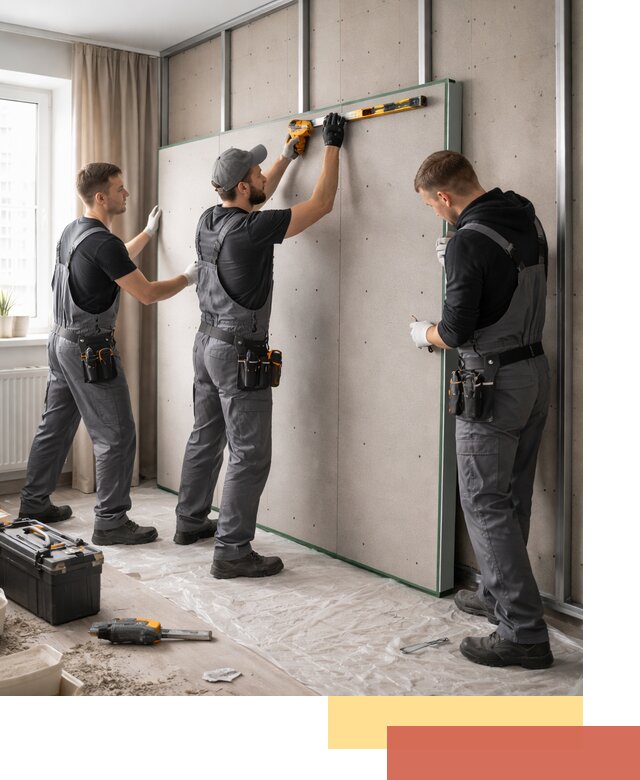 Шумоизоляция стен панелями ЗИПС в Курганинске для жилых и коммерческих помещений