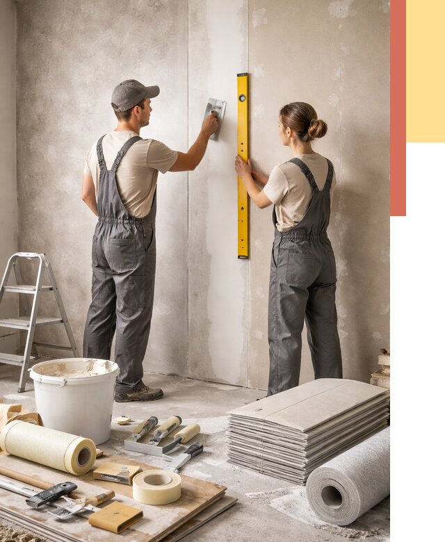 Отделка стен в Курганинске от 1560 руб/м² — недорого, быстро, под ключ | ОТДЕЛОЧНИК-Кгн