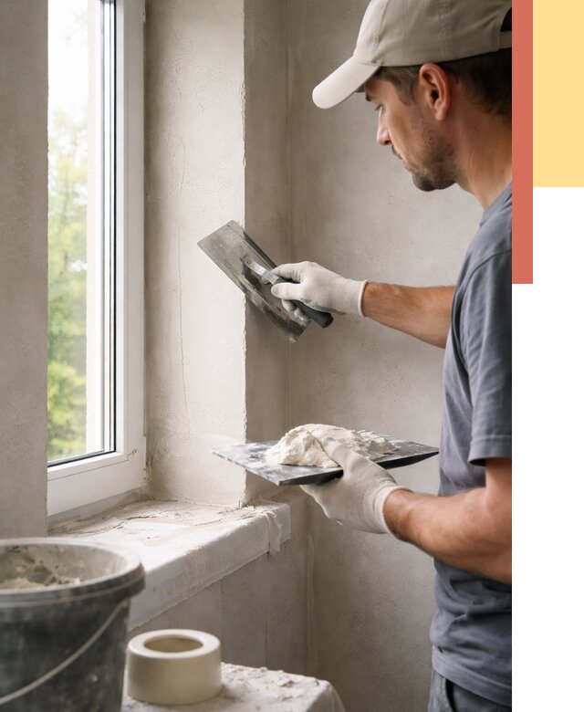 Штукатурка откосов в Курганинске от 4680 руб/м² — услуги и выравнивание под ключ | ОТДЕЛОЧНИК-Кгн