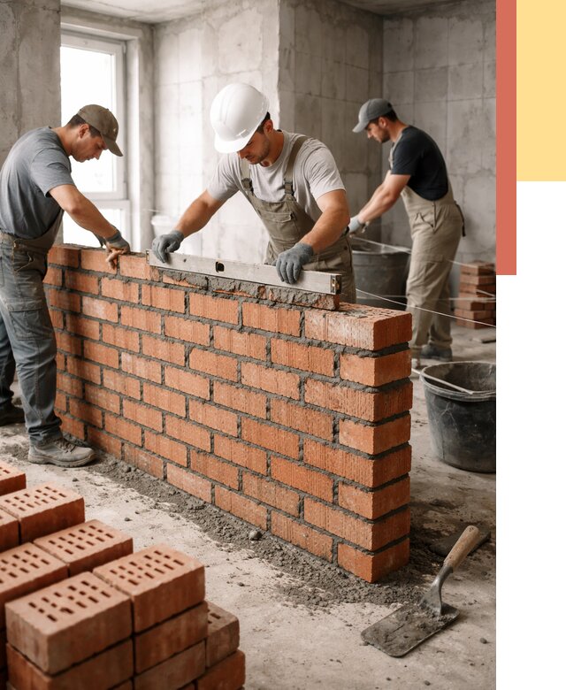 Кладка перегородок из кирпича в Курганинске от 3640 руб. за м² | ОТДЕЛОЧНИК-Кгн