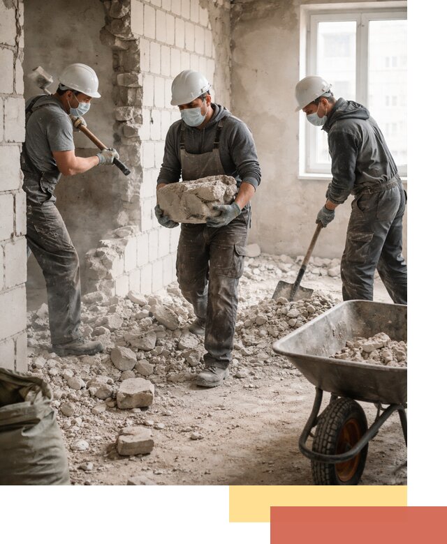 Демонтаж блочных перегородок в Курганинске быстро и аккуратно