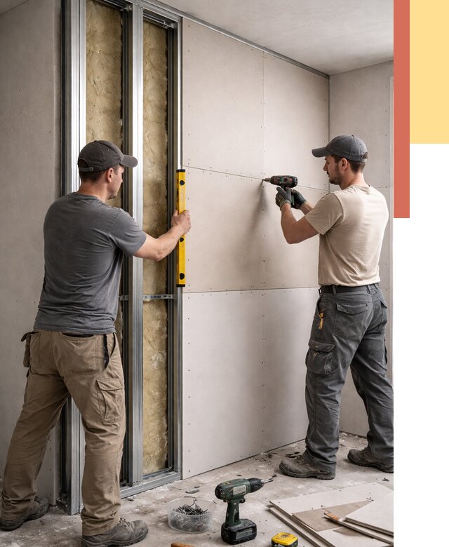 Монтаж двухслойной перегородки из гипсокартона в Курганинске от 1508 руб. | ОТДЕЛОЧНИК-Кгн