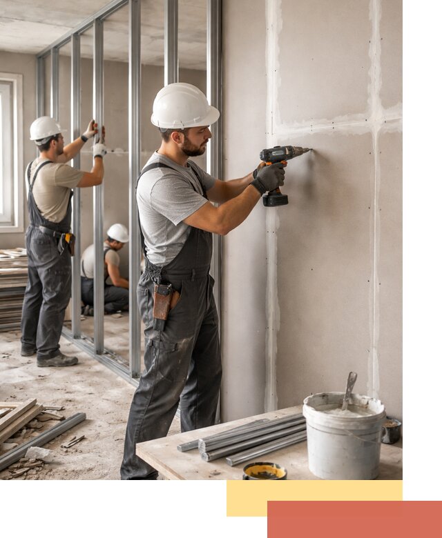 Перегородки из огнестойкого гипсокартона в Курганинске под ключ