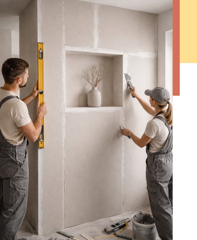 Перегородка из гипсокартона с нишей в Курганинске от 3380 руб. под ключ | ОТДЕЛОЧНИК-Кгн