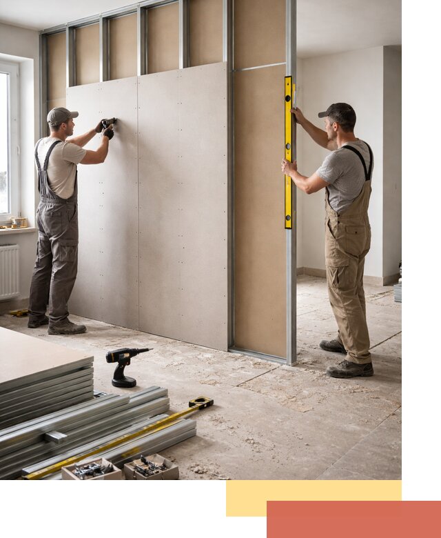 Зонирующая перегородка из гипсокартона под ключ в Курганинске