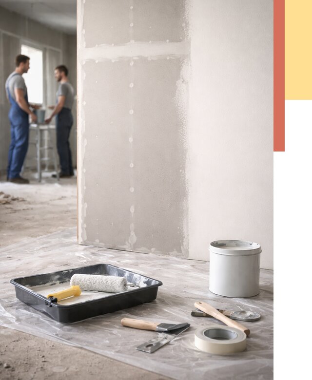 Покраска перегородок из гипсокартона в Курганинске от 4680 руб. под ключ | ОТДЕЛОЧНИК-Кгн