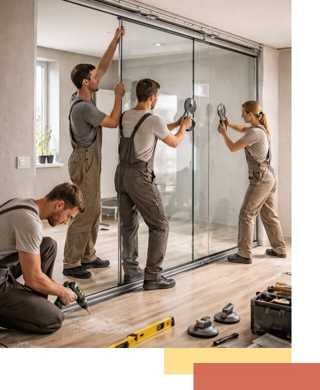 Изготовление стеклянных перегородок на заказ в Курганинске