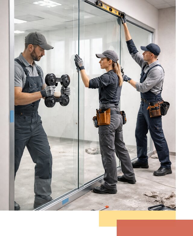 Профессиональный монтаж стеклянных перегородок в Курганинске