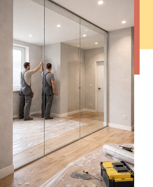 Безрамные стеклянные перегородки в Курганинске — монтаж от 9881 руб. | ОТДЕЛОЧНИК-Кгн