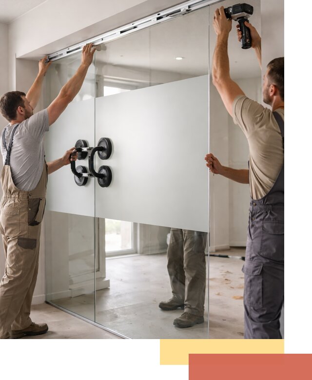 Матовые стеклянные перегородки под ключ в Курганинске