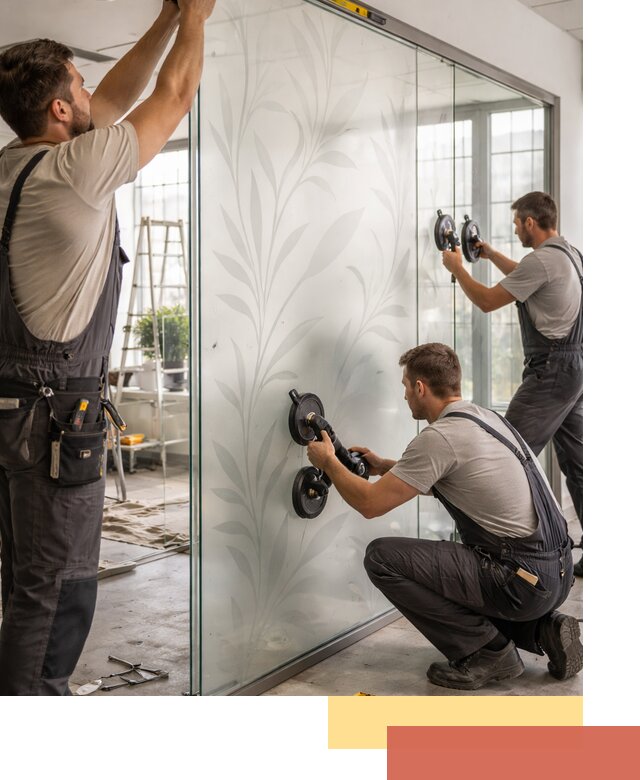 Стеклянные перегородки с рисунком на заказ в Курганинске