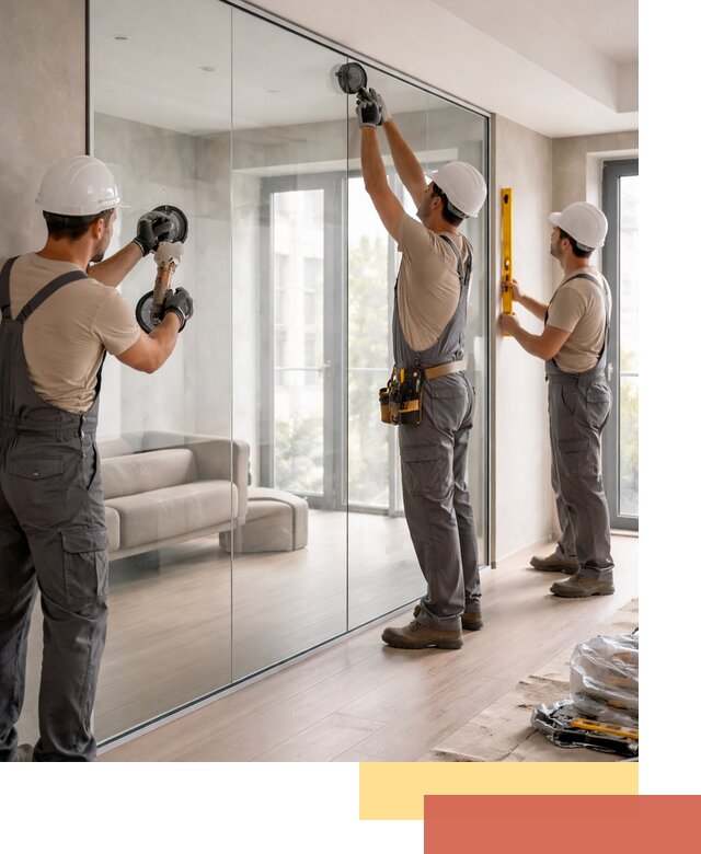 Перегородки из закаленного стекла в Курганинске для офисов и квартир