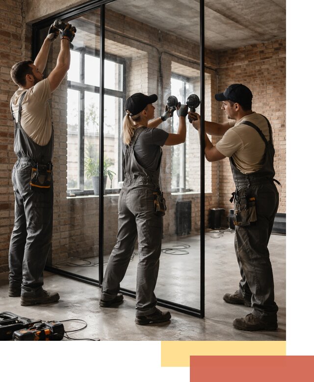 Стеклянные перегородки лофт — изготовление и монтаж в Курганинске