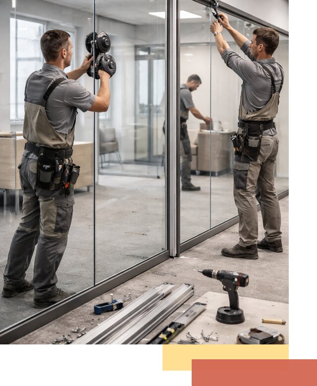 Стеклянные офисные перегородки под ключ в Курганинске