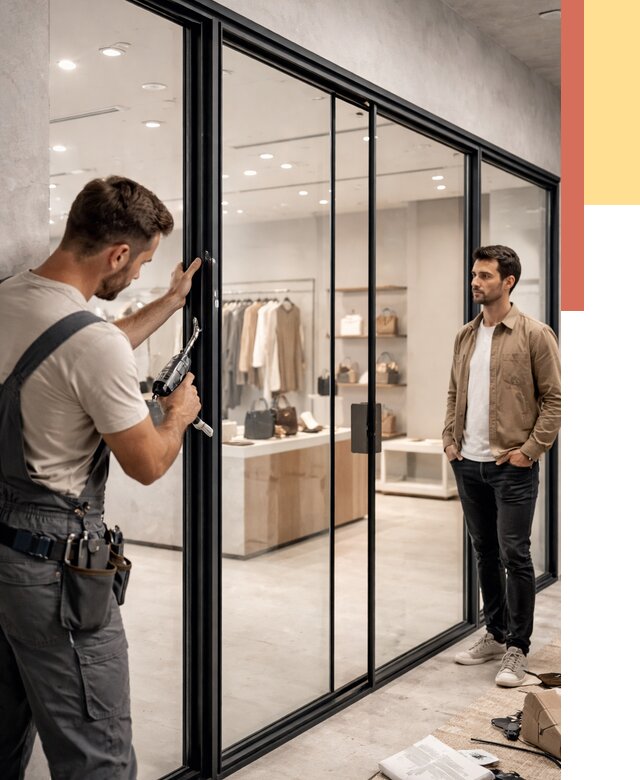 Стеклянные перегородки для магазинов в Курганинске от 8529 руб. под ключ | ОТДЕЛОЧНИК-Кгн