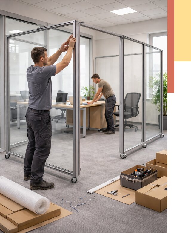 Мобильные офисные перегородки в Курганинске от 13001 руб. — установка под ключ | ОТДЕЛОЧНИК-Кгн