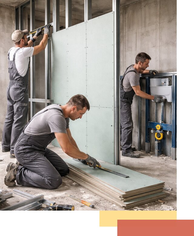 Монтаж и ремонт сантехнических перегородок в Курганинске