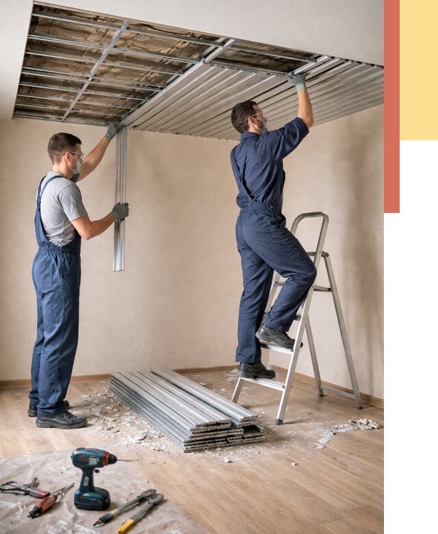 Демонтаж реечного потолка в Курганинске от 4680 руб. быстро и недорого | ОТДЕЛОЧНИК-Кгн