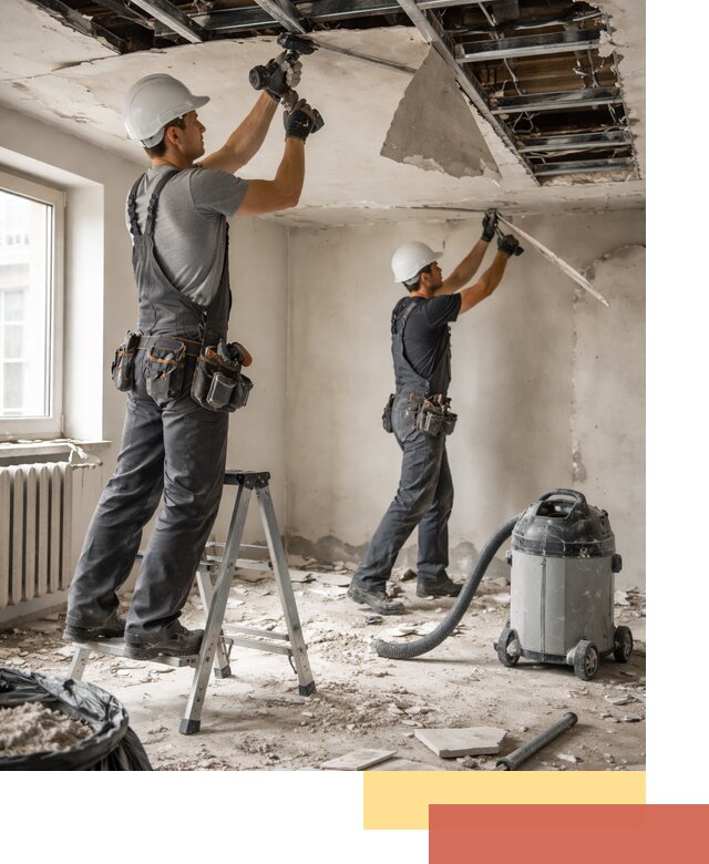 Демонтаж гипсокартонного потолка в Курганинске быстро и аккуратно