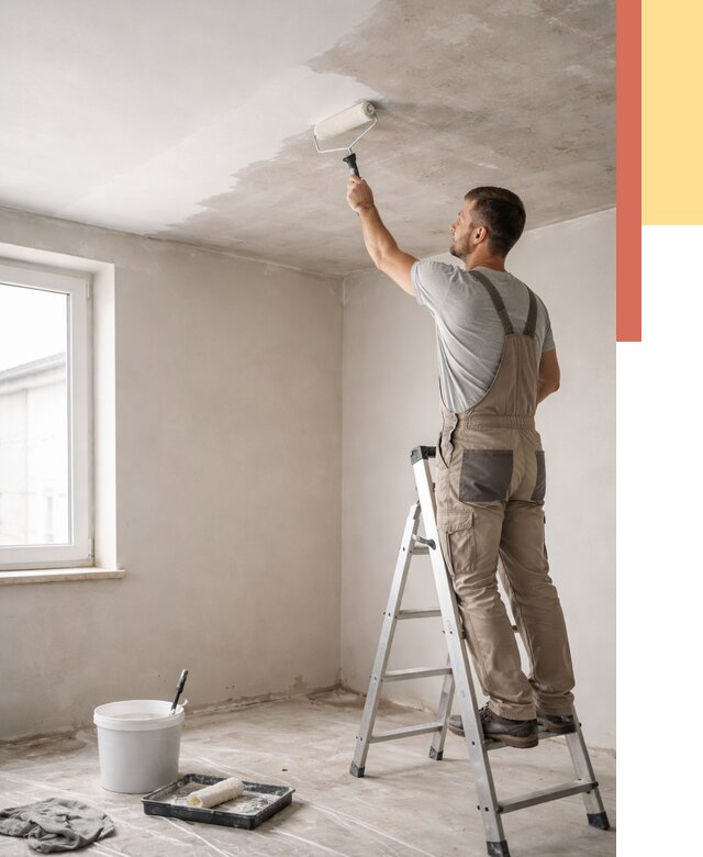 Грунтовка потолка в Курганинске от 2600 руб. — быстро и недорого | ОТДЕЛОЧНИК-Кгн