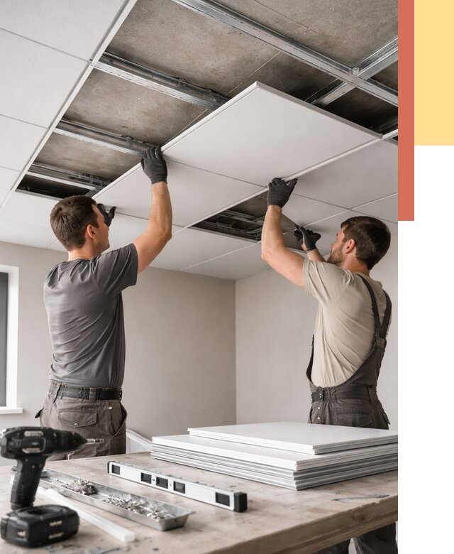 Монтаж кассетного потолка в Курганинске от 4680 руб/м2 — установка и сборка | ОТДЕЛОЧНИК-Кгн