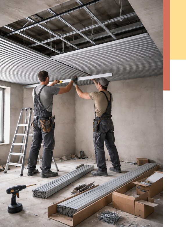 Монтаж реечного потолка в Курганинске от 4680 руб. под ключ | ОТДЕЛОЧНИК-Кгн