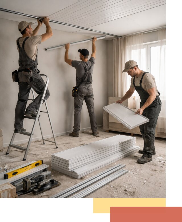 Монтаж потолка из ПВХ панелей в Курганинске оперативно и качественно